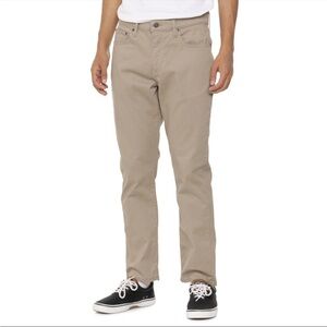 Men's Lucky Brand 410 Athletic Sateen Pants - Straight Leg in Sandstone 33 X 30